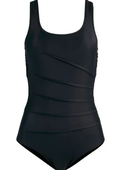 bonprix bonprix Bañador con ligero efecto moldeador y pliegues decorativos Negro New