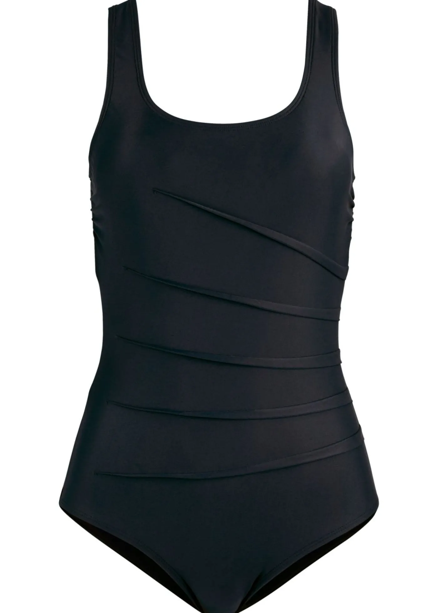bonprix bonprix Bañador con ligero efecto moldeador y pliegues decorativos Negro New