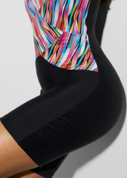 bonprix bonprix Bañador con ligero efecto moldeador y pernera negro / multicolor con rayas Sale