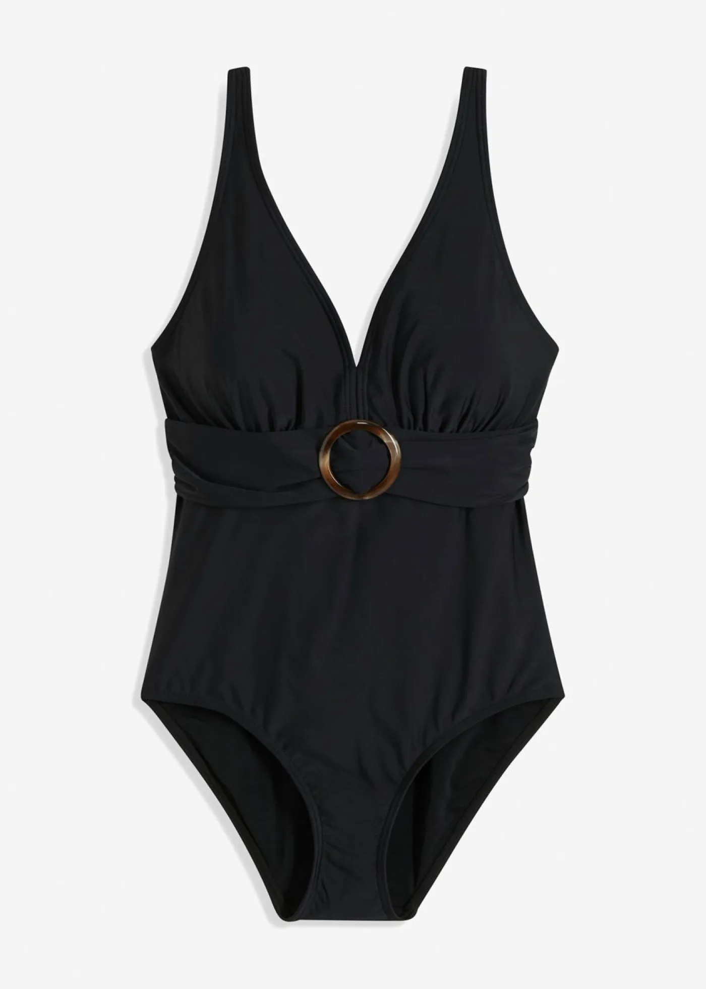 bonprix bonprix Bañador con ligero efecto moldeador y escote en V Negro Hot