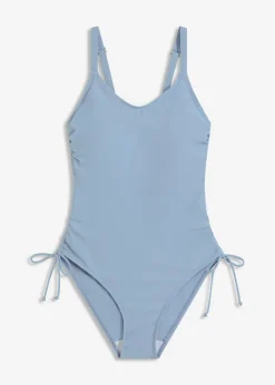 bonprix bonprix Bañador con ligero efecto moldeador y cordones azul pálido Online