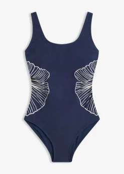 bonprix bonprix Bañador con ligero efecto moldeador y estampado llamativo Azul marino Hot