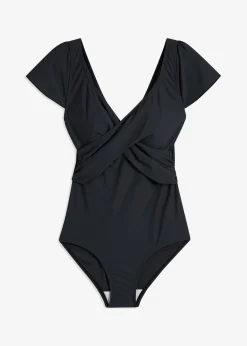 bonprix bonprix Bañador con ligero efecto moldeador y diseño cruzado Negro New