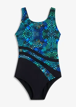 bonprix bonprix Bañador con ligero efecto moldeador Negro-verde-azul Outlet