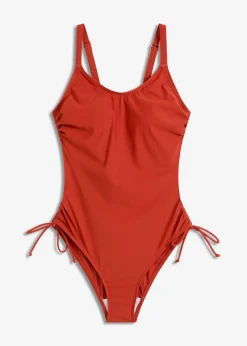 bonprix bonprix Bañador con ligero efecto moldeador y cordones naranja óxido Hot