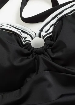 bonprix bonprix Bañador con ligero efecto moldeador Negro-blanco Sale