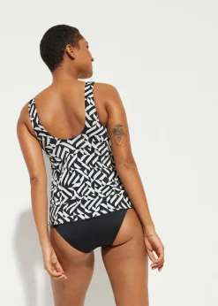 bonprix bonprix Bañador con look tankini Negro-blanco Online