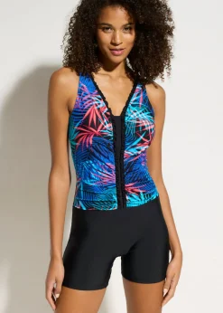 bonprix bonprix Bañador con pernera negro-azul-rosa caliente Outlet