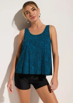bonprix bonprix Bañador con pernera Petróleo/negro de lunares Clearance