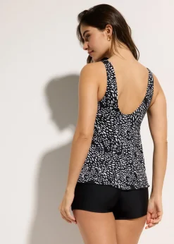 bonprix bonprix Bañador con pernera Negro-blanco de lunares Outlet
