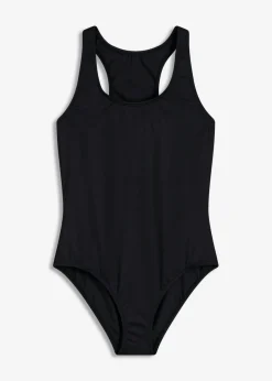 bonprix bonprix Bañador de material de secado rápido con espalda nadadora Negro