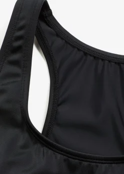 bonprix bonprix Bañador de material de secado rápido con espalda nadadora Negro