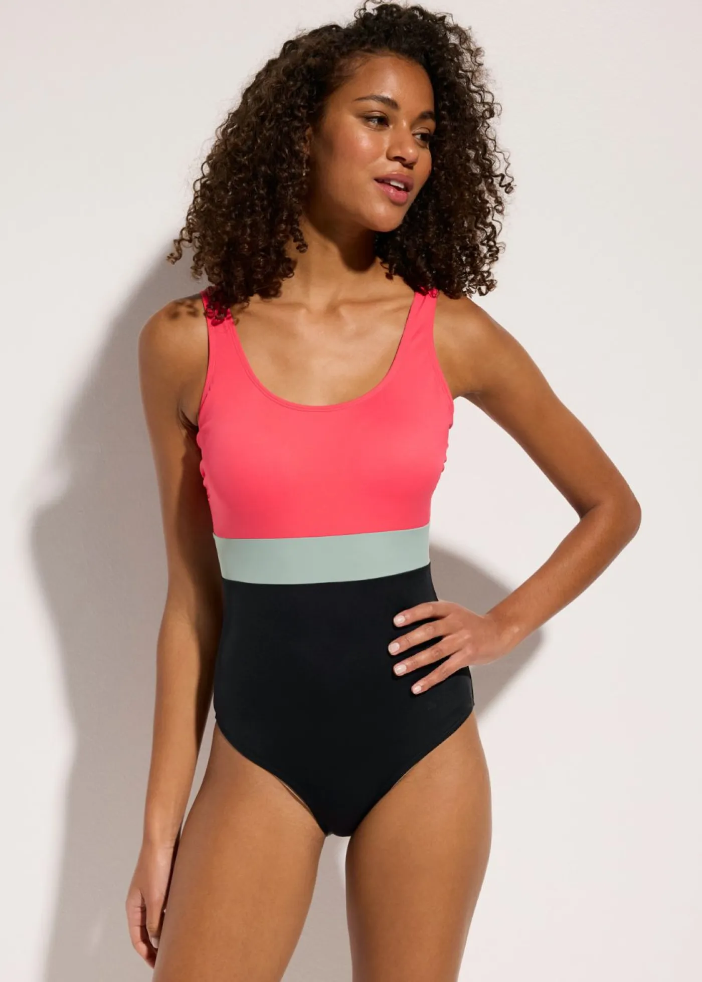 bonprix bonprix Bañador de secado rápido rosa paraíso-verde-negro Outlet