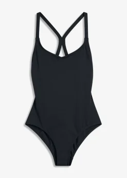bonprix bonprix Bañador deportivo de material de secado rápido con espalda nadadora Negro Clearance