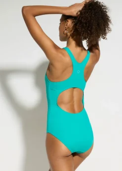 bonprix bonprix Bañador deportivo de material de secado rápido Esmeralda