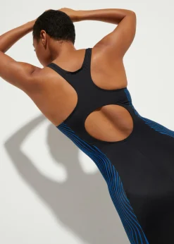 bonprix bonprix Bañador deportivo de material de secado rápido con perneras Negro/Azur Sale