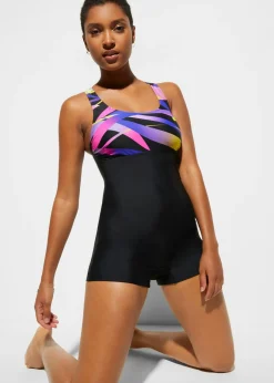 bonprix bonprix Bañador deportivo de material de secado rápido con perneras Negro multicolor Outlet
