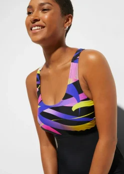 bonprix bonprix Bañador deportivo de material de secado rápido con perneras Negro multicolor Outlet