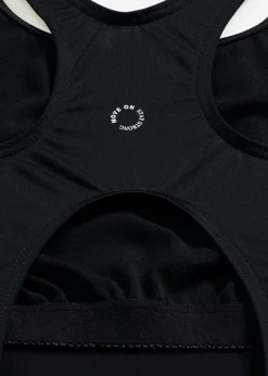 bonprix bonprix Bañador deportivo de material de secado rápido con espalda nadadora Negro/azul brillante Discount