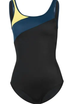 bonprix bonprix Bañador deportivo de secado rápido con inserto de contraste negro/lima claro/azul marino Sale