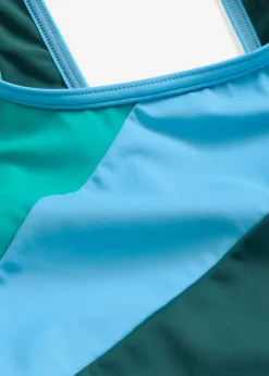 bonprix bonprix Bañador deportivo de secado rápido con inserto de contraste Verde petróleo/esmeralda/azul Outlet
