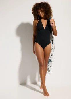 bonprix bonprix Bañador halter con profundo escote en V Negro Hot