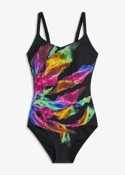 bonprix bonprix Bañador moldeador con estampado de arcoiris. Negro Best