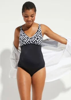 bonprix bonprix Bañador premamá Negro-blanco Clearance