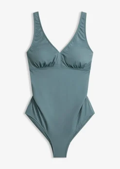 bonprix bonprix Bañador premamá con escote en V Verde eucalipto New