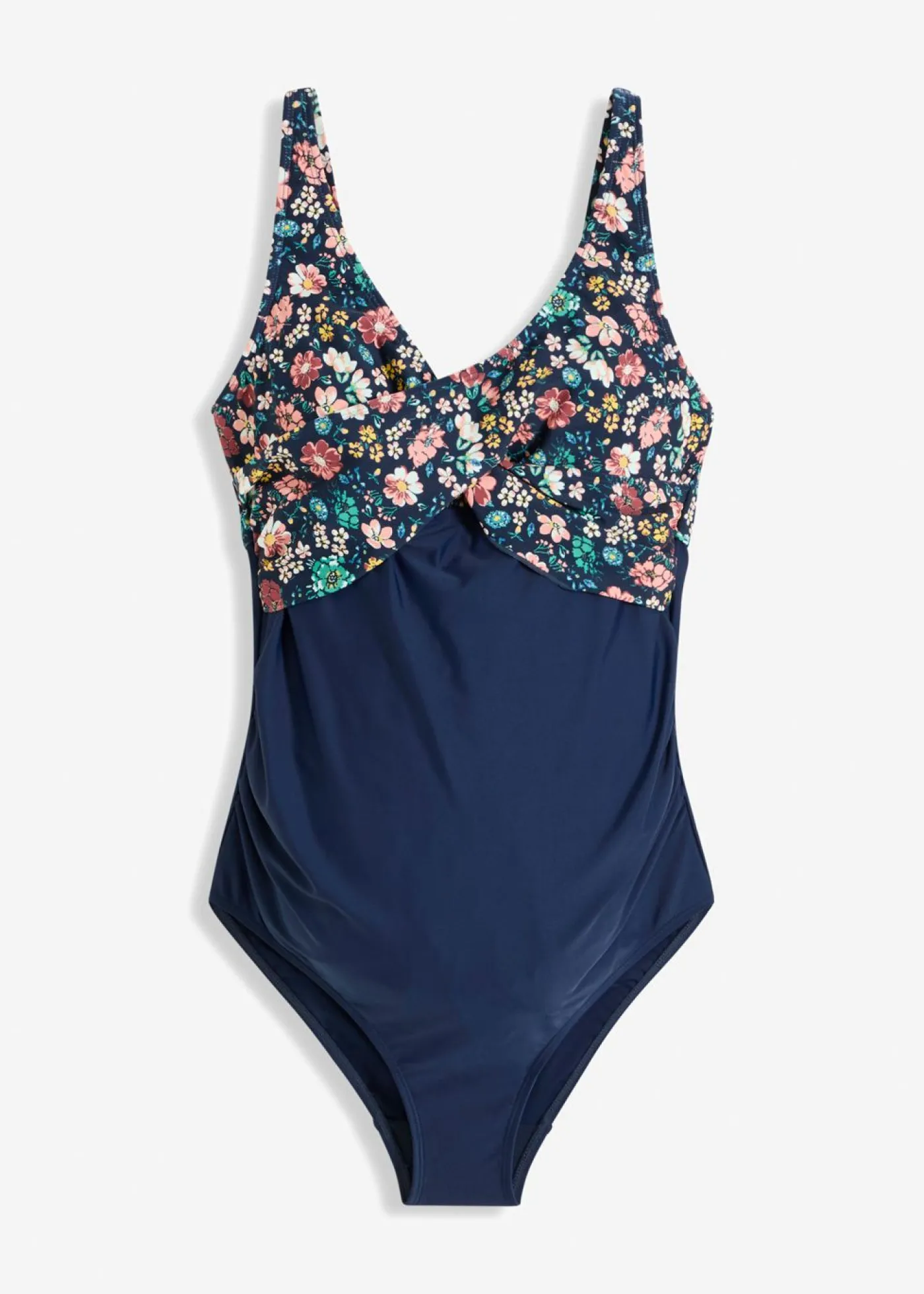 bonprix bonprix Bañador premamá de secado rápido azul marino con flores Sale