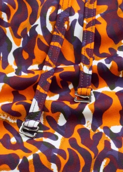 bonprix bonprix Bañador tipo bandeau con tirantes multiusos estampado leo púrpura-marrón claro Clearance