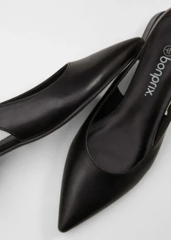 bonprix bonprix Bailarina con talón al descubierto y hebilla Negro Outlet