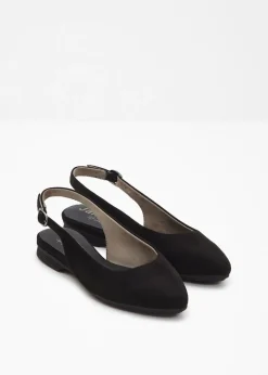 bonprix Jana Bailarina Jana con talón al descubierto y un ancho cómodo Negro Clearance