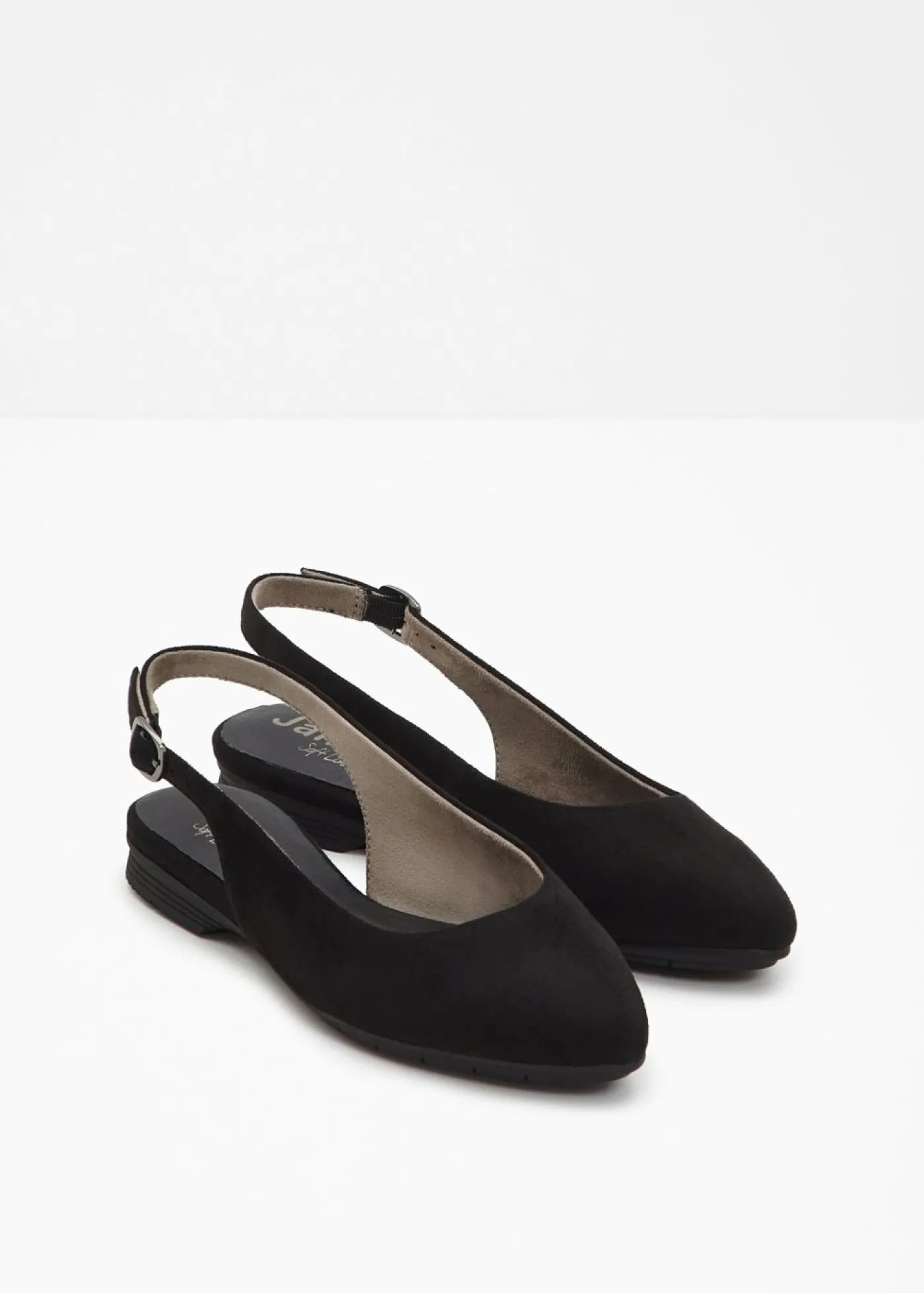 bonprix Jana Bailarina Jana con talón al descubierto y un ancho cómodo Negro Clearance
