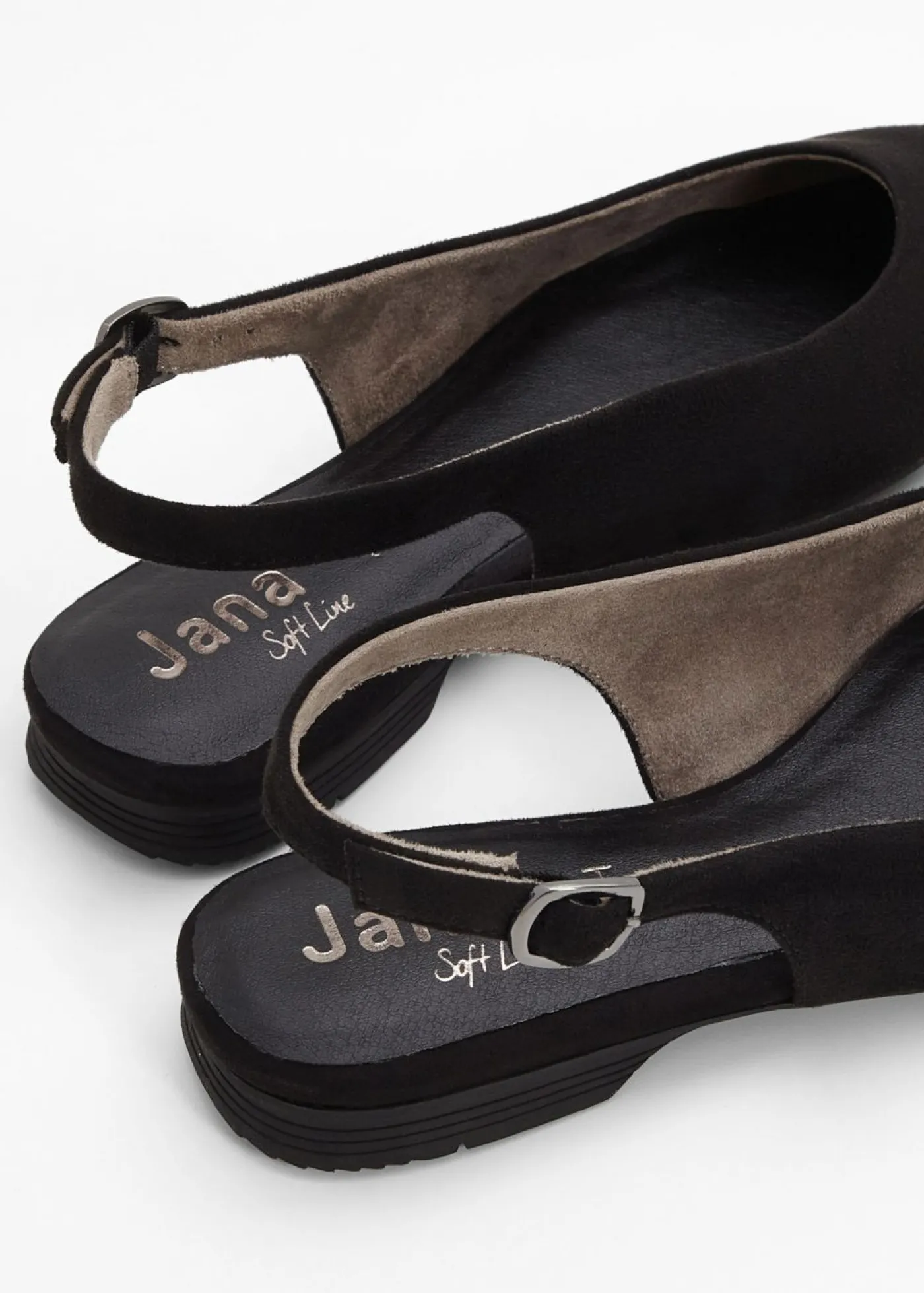bonprix Jana Bailarina Jana con talón al descubierto y un ancho cómodo Negro Clearance