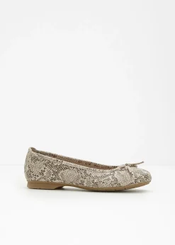 bonprix Jana Bailarinas cómodas de Jana en ancho cómodo piel de serpiente beige Outlet