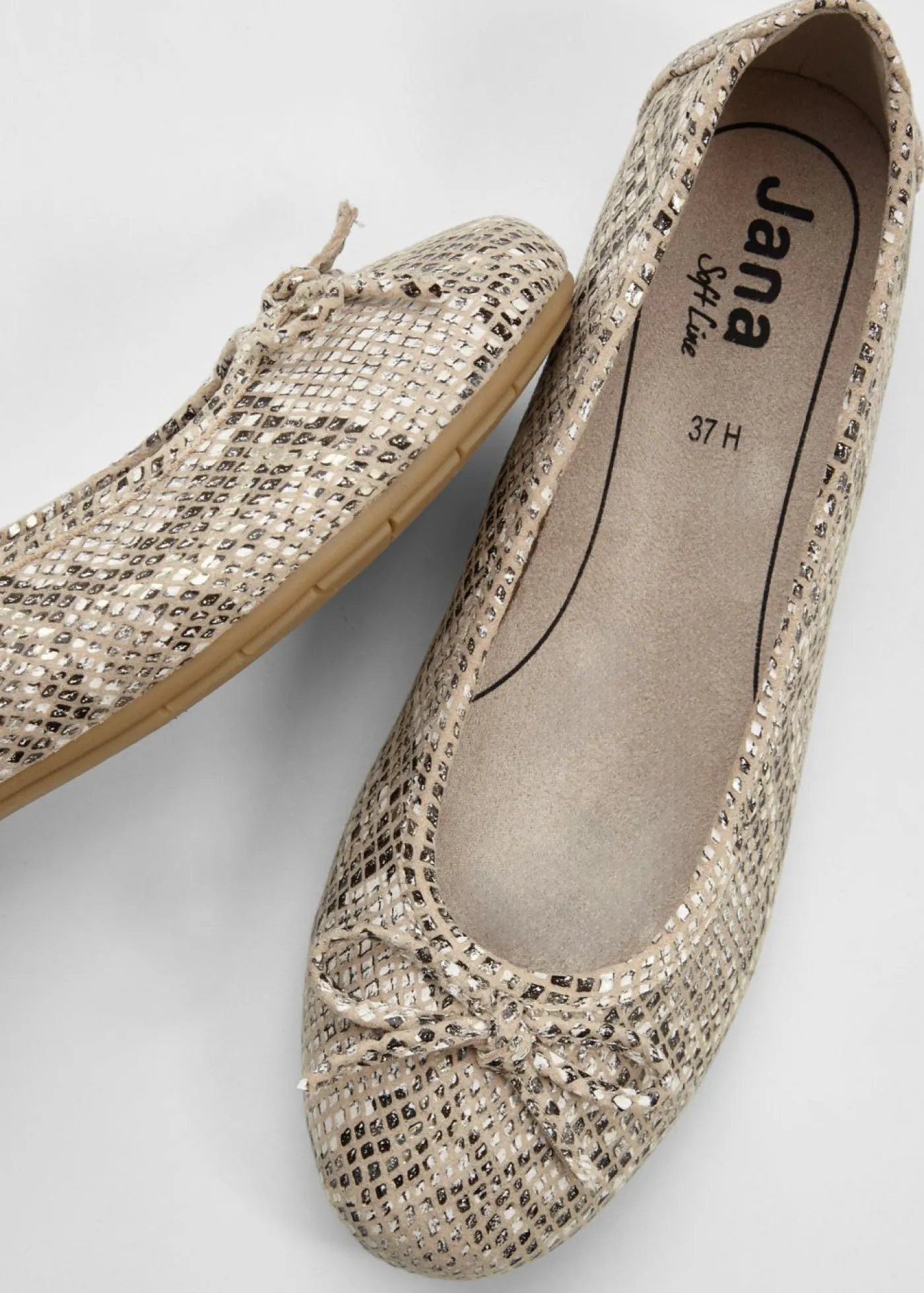 bonprix Jana Bailarinas cómodas de Jana en ancho cómodo piel de serpiente beige Outlet