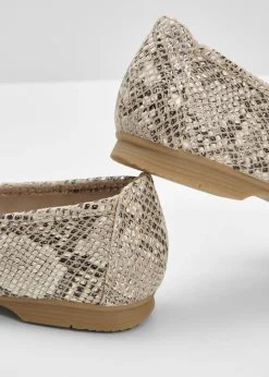 bonprix Jana Bailarinas cómodas de Jana en ancho cómodo piel de serpiente beige Outlet