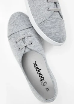 bonprix bonprix Bailarinas con cordones decorativos Gris jaspeado Discount