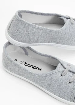 bonprix bonprix Bailarinas con cordones decorativos Gris jaspeado Discount
