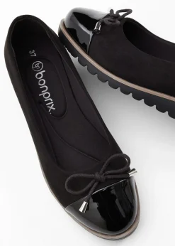 bonprix bonprix Bailarinas con plantilla acolchada Negro Hot