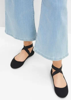 bonprix bonprix Bailarinas con tira elástica Negro Clearance