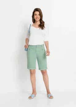 bonprix bonprix Bermuda elástica Verde pastel Online