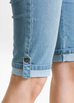 bonprix bonprix Bermuda vaquera con cinturilla elástica azul blanqueado Online