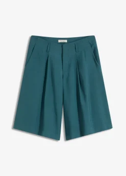 bonprix bonprix Bermudas anchas con pinzas verde pimiento Discount