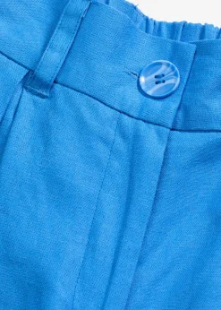 bonprix bonprix Bermudas anchas de mezcla de lino vaporoso azul glaciar Sale