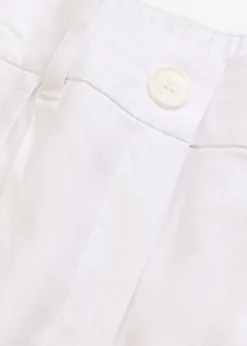bonprix bonprix Bermudas anchas de mezcla de lino vaporoso Blanco Best
