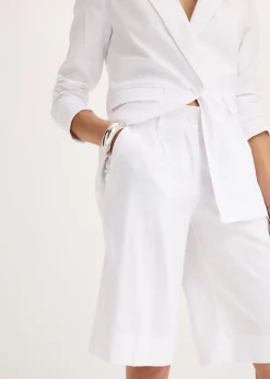 bonprix bonprix Bermudas anchas de mezcla de lino vaporoso Blanco Best