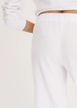 bonprix bonprix Bermudas anchas de mezcla de lino vaporoso Blanco Best