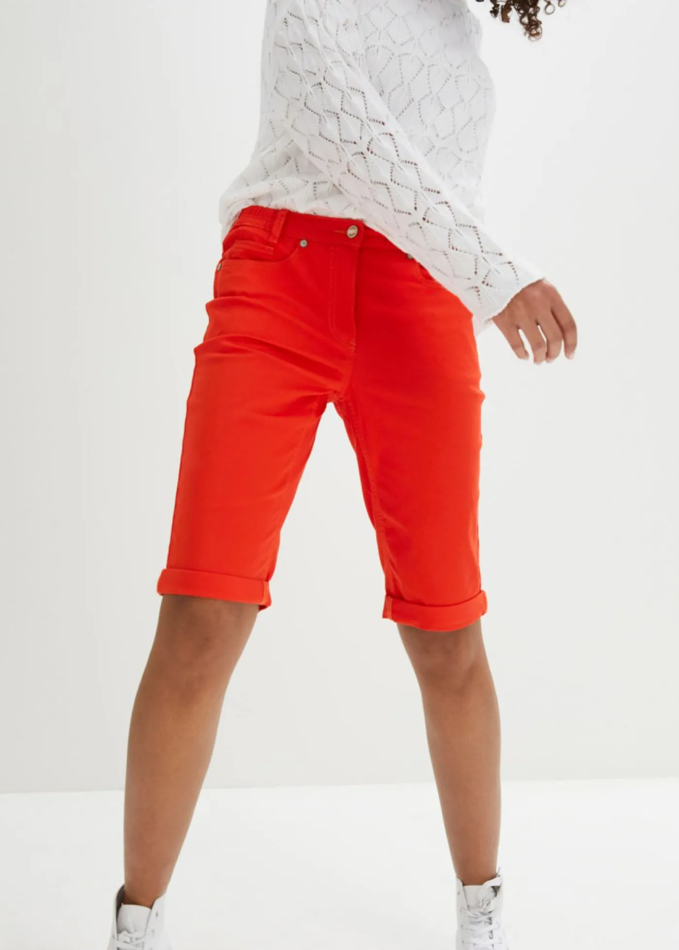 bonprix bonprix Bermudas con cintura elástica rojo pimentón Discount